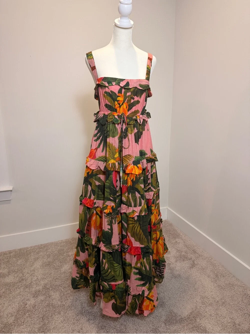 FARM Rio Pink Cocoa Forest Tiered Maxi Dress - Picture 7 of 8
